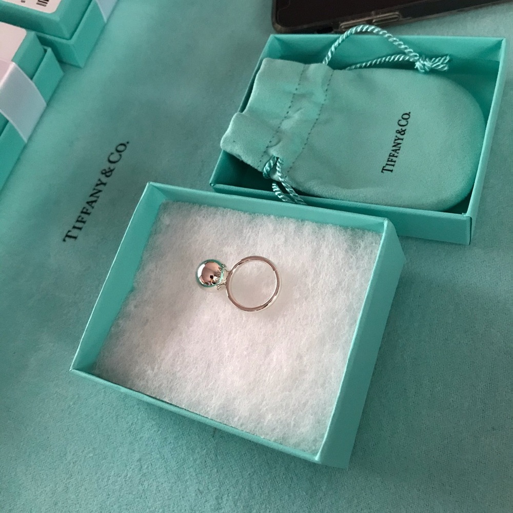 Tiffany silver ball ring size 5